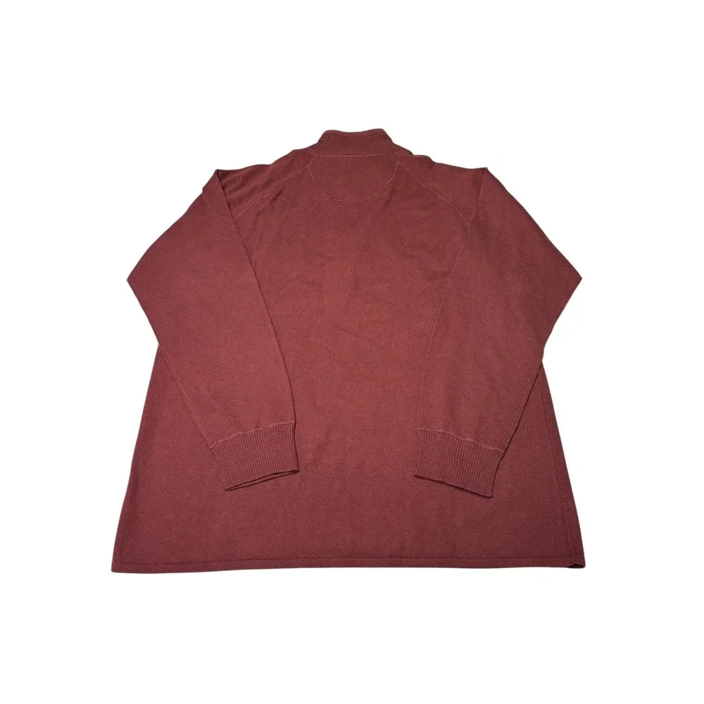 The‎ North Face Mens XXL Quarter Zip Wool Blend Sweater Maroon Burgundy Pullover
